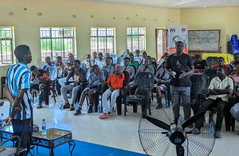 Dorpsbijeenkomst in Zambia