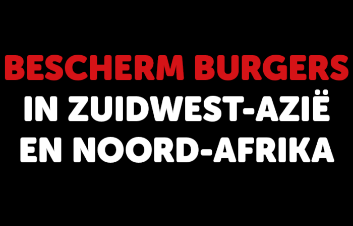 Oproep tot bescherming van burgers in de SWANA-regio